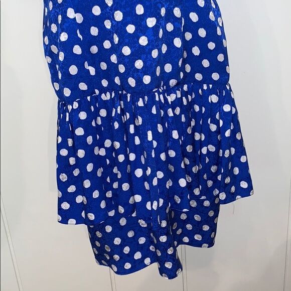 Totally awesome Vtg 80s blue & white silk dress - Picture 7 of 7